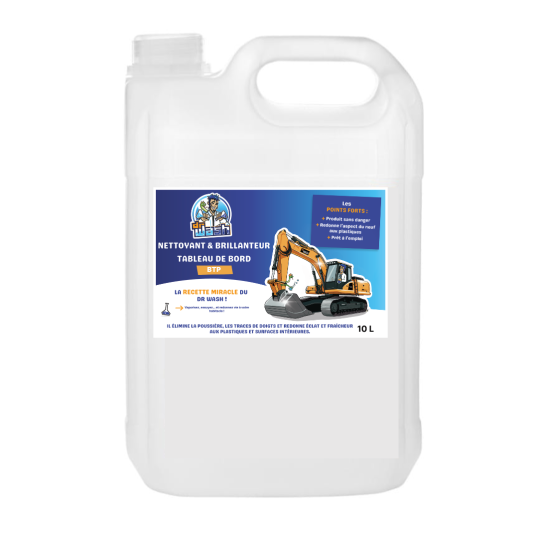 Nettoyant et brillanteur tableau de bord BTP - 10L